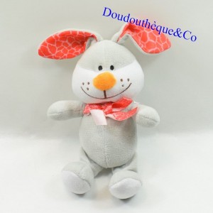 Plush rabbit FIZZY bow satin Orange and White 22 cm
