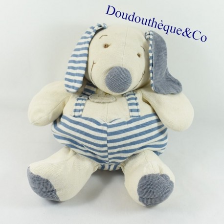 Doudou Hund Doudou und Firma tragen gestreiften Pyjama blau 40 cm