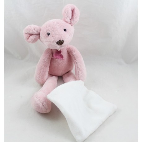 Ratón de peluche de peluche HISTORIA DEL OSO Pañuelo rosa dulce blanco 30 cm