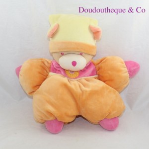 Plush bear teddy bear orange pink flower