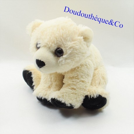 Plush Polar Bear WILD REPUBLIC sitting cream and black 18 cm