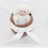 Poupée bébé lapin ANNE GEDDES dans oeuf en chocolat ruban blanc 16 cm