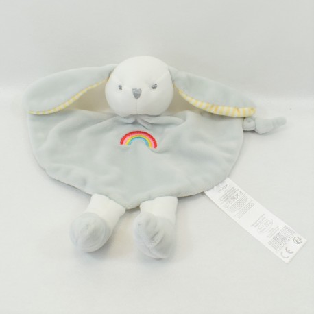 Kaninchen flaches KuscheltierTOM & KIDDY grau Halbmond Regenbogen 20 cm