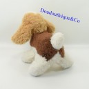 Perro de peluche BOULGOM beige marrón vintage 20 cm