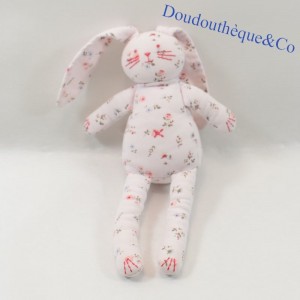 Conejo Doudou SMALL BOAT flores rosa 23 cm
