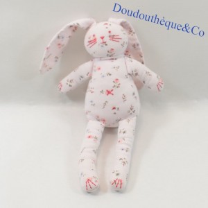 Doudou Kaninchen KLEINES BOOT Blumen rosa 23 cm