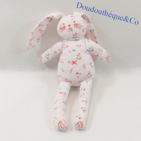 Doudou Kaninchen KLEINES BOOT Blumen rosa 23 cm Doudou Kaninchen KLEINES BOOT Blumen rosa 23 cm