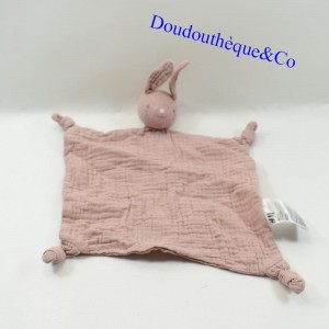 Coniglio piatto peluche H&M rosa quadrato 35 cm
