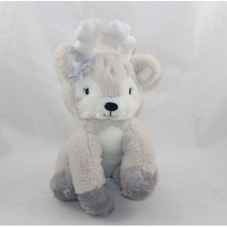 Renna di peluche PRIMARK cervo beige bianco grigio 28 cm