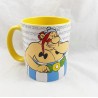 Mug Asterix and Obelix PARC ASTERIX letter F collection AZ yellow white 10 cm