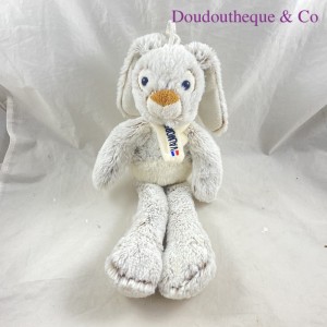 Plush puppet rabbit RODADOU RODA gray white