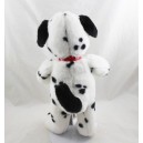 Peluche chien dalmatien GUND noir et blanc ruban autour du cou 32 cm