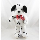 Peluche chien dalmatien GUND noir et blanc ruban autour du cou 32 cm