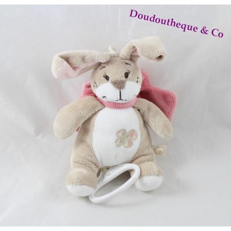 Coniglio della peluche musicale Noukie ' Oscarine Oscarine e Léontine bandana rosa 18 cm