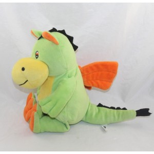 Peluche dragon ALTHANS vert orange 30 cm