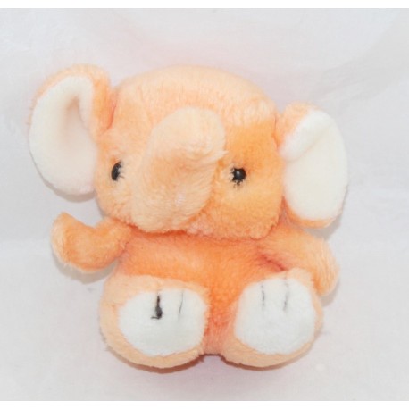 Elefante peluche AJENA vintage arancione e bianco 13 cm