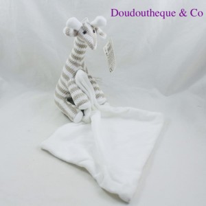 Doudou mouchoir girafe MAXI BAZAR marron blanc