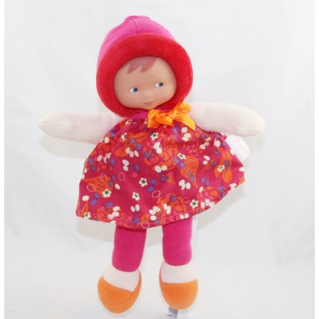 Puppe Miss Cerise COROLLE Babi Corolla Blumenkleid rot spitze Mütze