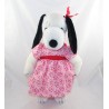 Peluche Beautiful PEANUTS cane Snoopy vestito rosa 1968 vintage 40 cm