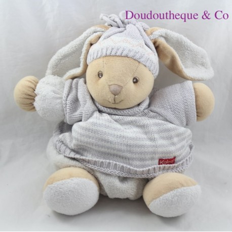 Plüsch Kaninchen KALOO Pullover Wollmütze grau Plüsch Kaninchen KALOO Pullover Wollmütze grau
