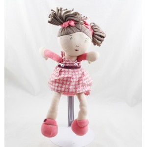 Doll rag Lili Rose MOULIN ROTY My doll the brunette pink dress 28 cm