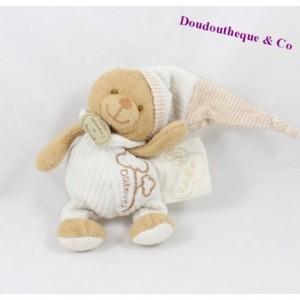 Doudou ours bio DOUDOU ET COMPAGNIE fleur de coton marron 14 cm