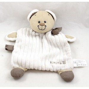 Flacher Kuscheltierbär SIMBA TOYS Babybank beige Schal taupe Schnuller Verschluss 25 cm