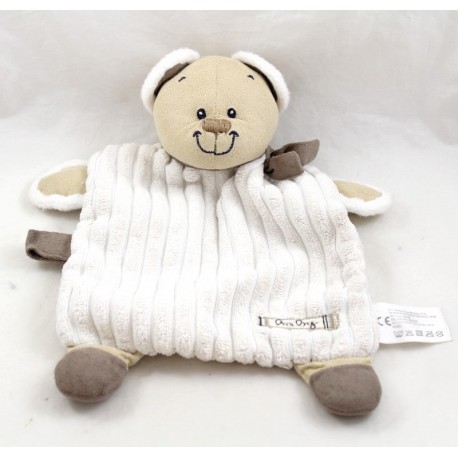 Flat cuddly toy bear SIMBA TOYS Baby bench beige scarf taupe pacifier fastener 25 cm