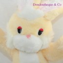 Plush rabbit yellow white vintage plastic eyes