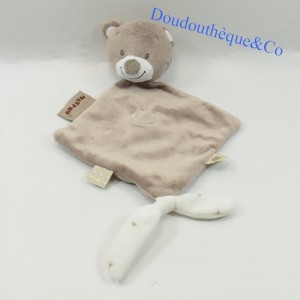 Coperta piatta Tom bear NATTOU Max, Noa & Tom corona marrone e bianca 30 cm