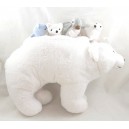 Orso di peluche MAISONS DU MONDE orso polare bianco con cucciolo di pinguino delfino e leone marino 42 cm