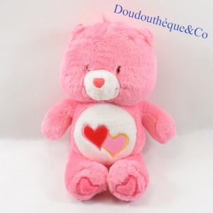 Peluche ours Bisounours CARE BEARS bisouscoeur rose motif coeur 30 cm
