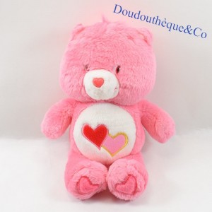 Plüschbär Bisounours CARE BEARS kissesherzrosa Herzmuster 30 cm