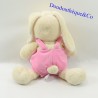 Plush rabbit NICOTOY beige overalls pink head rabbit 30 cm