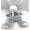 Flat cuddly toy panda BARLEY SUGAR gray white stars bow tie 23 cm
