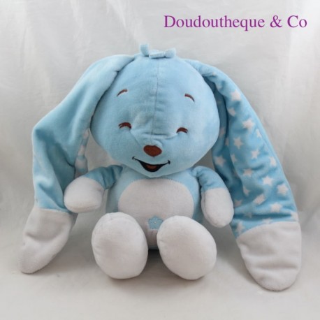 Plush rabbit AUCHAN blue white star