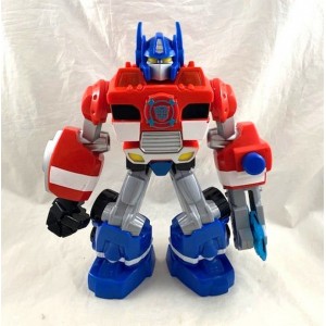 Figura robot Transformers HASBRO Optimus Prime suono e ruota azzurra 28 cm