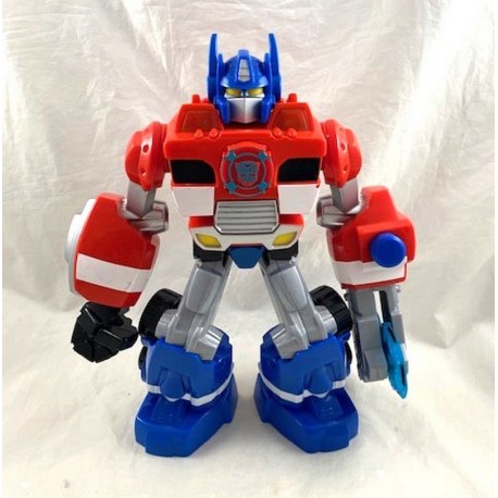 Figura robot Transformers HASBRO Optimus Prime suono e ruota azzurra 28 cm