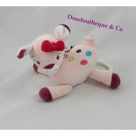 Mini musical plush doe BABYSUN Les Coquettes pink 16 cm