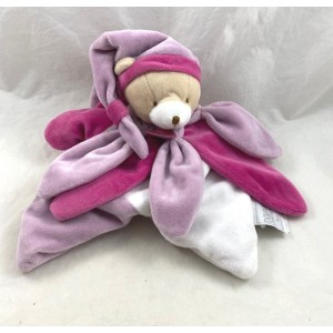 Doudou Puppenbär KUSCHELTIER UND GESELLSCHAFT Sammlerblütenblätter rosa weiß DC2799