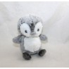 Pinguino di peluche TEX BABY grigio bianco screziato Carrefour 15 cm