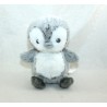 Peluche pingüino TEX BABY gris jaspeado blanco Carrefour 16 cm
