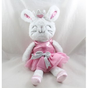 Plush rabbit ANIMAL ADVENTURE tutu pink white crown ballerina 44 cm