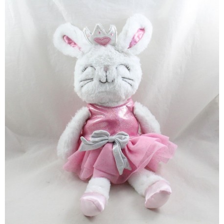 Plush rabbit ANIMAL ADVENTURE tutu pink white crown ballerina 44 cm