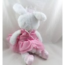 Conejo de peluche ANIMAL ADVENTURE tutú rosa blanca bailarina corona 44 cm