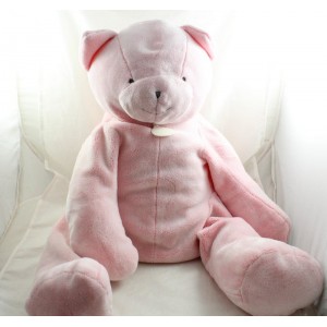 Grande peluche chat DOUDOU ET COMPAGNIE j'aime mon doudou DC3180 rose 70 cm