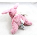 Mini Plüschkaninchen Kreationen Dani rosa weiß auf dem Bauchtuch Korsika 16 cm