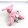 Mini coniglio di peluche Creations Dani rosa bianco sulla pancia sciarpa Corsica 16 cm