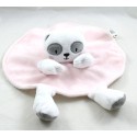 Flat panda cuddly toy TOM & ZOÉ round pink and white puppet 30 cm