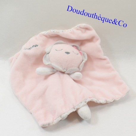 Decke flacher Löwe OBAIBI Zärtliche Träume rosa graue Tupfen 24 cm Decke flacher Löwe OBAIBI Zärtliche Träume rosa graue Tupfen 24 cm